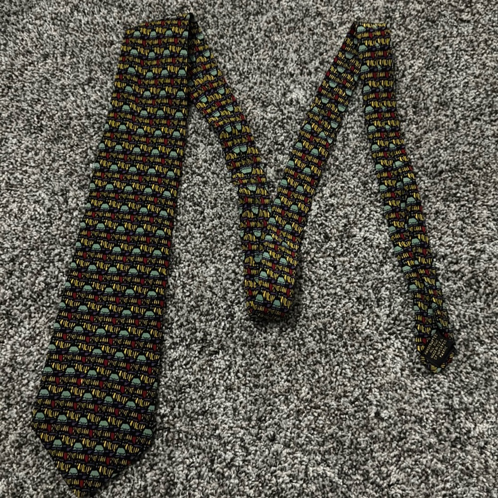 Archifetti “Dome Convention” Green/Yellow/Red/Purple Neck Tie 100% Silk